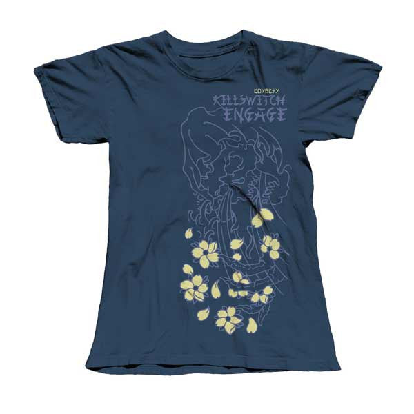 Blue Skull & Flowers Girls T-Shirt